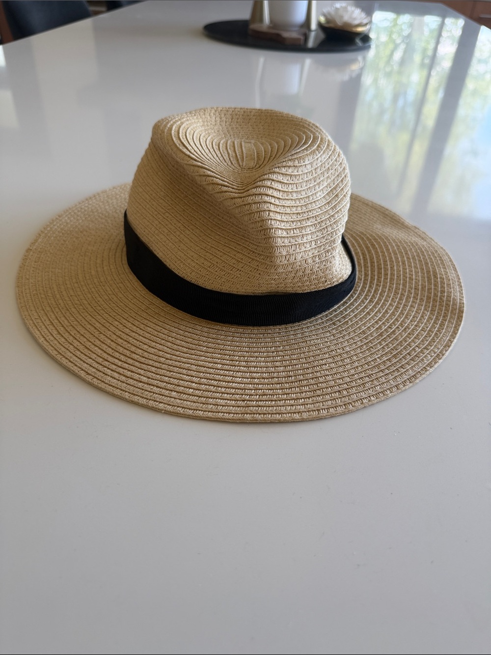 J. Crew Straw Fedora with Black Band